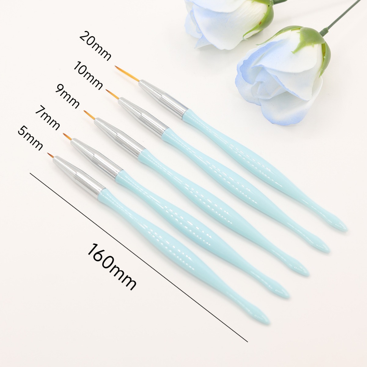 Set de Pinceles para Delineado de Uñas de Plástico Multifuncional para Manicura
