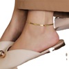 Retro ankle bracelet, golden silver fashionable trend accessory, 2021 collection, simple and elegant design, European style