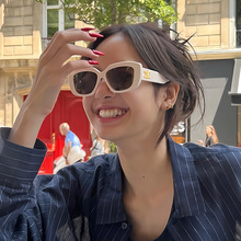 Lisa同款时尚高级洋气太阳镜 跨境ins网红同款墨镜优雅太阳眼镜