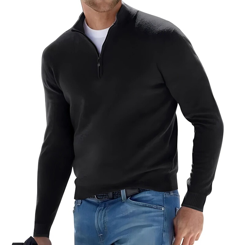 Men's Quarter-Zip Stand Collar Sweatshirt Casual Long Sleeve Men's Winter Autumn Warm Top
