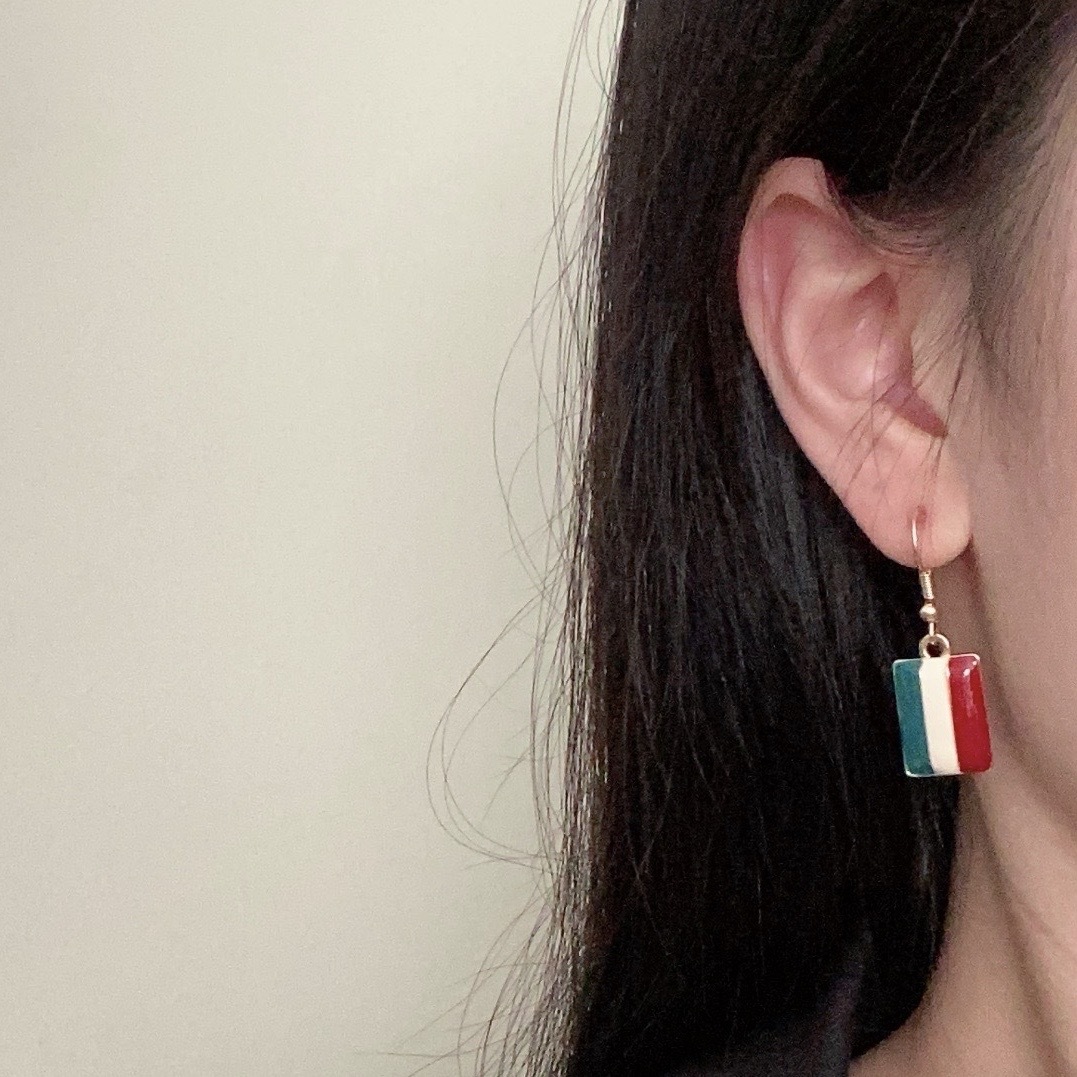 Elegant square geometric design fashionable universal earrings