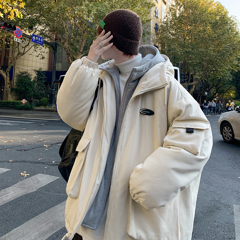 Ropa de trabajo abrigo de algodón acolchado abrigo de los hombres de estilo coreano de moda Otoño e Invierno engrosado abrigo de algodón acolchado invierno suelta moda juvenil casual Chaqueta de algodón acolchado