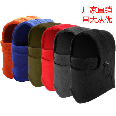 Outdoor winter cycling, thickened and enlarged windproof ski headgear and mask, fleece face mask, lined flying tiger hat for riding