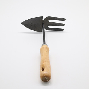 Cross-Border Wooden Handle Carbon Steel Gardening Tool Set Gardening Shovel Soil Loosening Fork Three-Tooth Rake Gardening Tool Five-Piece Set Wholesale
