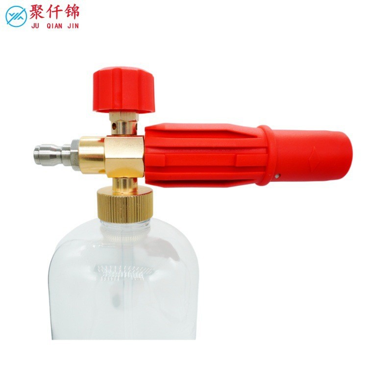 High-pressure washer red transparent foam spray bottle PA adjustable household pump foam cleaning foam spray gun nozzle