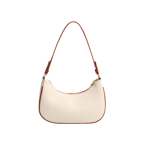 Women's Full Moon Underarm Bag High-End Sense of Fashion Shoulder Handbag Summer Color-Correction New Moon Saddle Bag Trendy