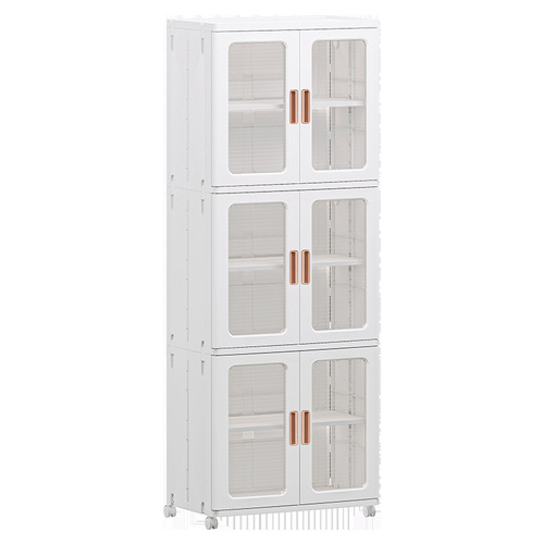 Storage cabinet floor-standing plastic storage cabinet living room clothes bedroom storage cabinet home installation-free folding snack wardrobe