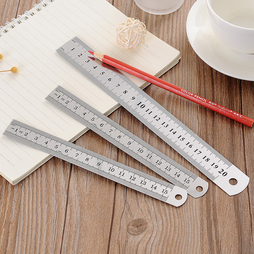 Steel ruler iron ruler double-sided long steel ruler 15/20/30/50/cm steel ruler iron ruler thickened stainless steel ruler