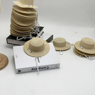 Cross-border hot selling 14CM pet straw hat cat dog mini hat woven straw hat spring and summer new sun hat