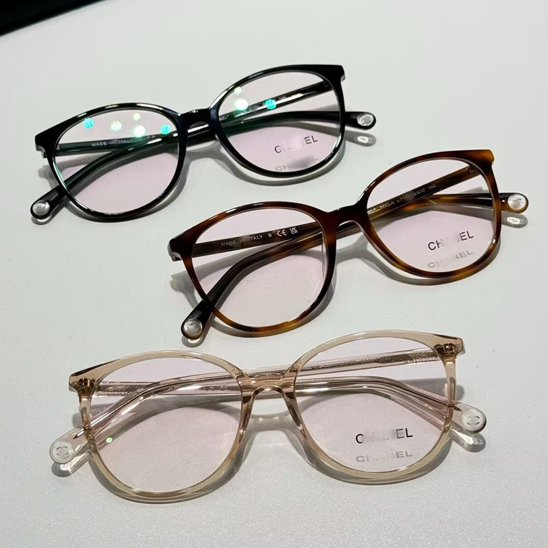 Chanel style glasses CH3408 black frame 3432 ultra-thin slimming lambskin chain without makeup artifact round frame