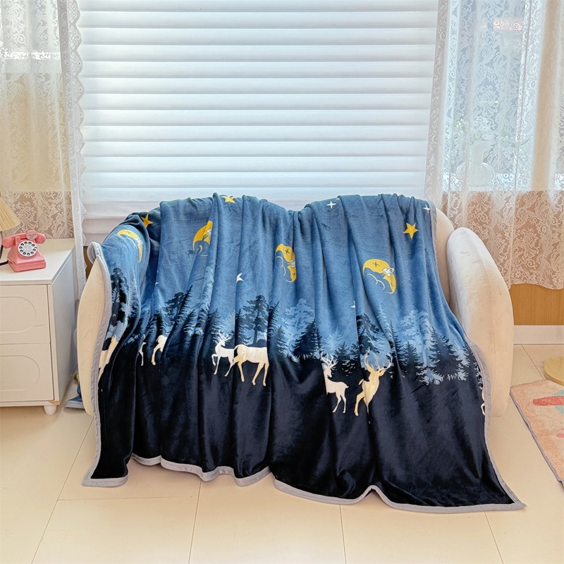 Nórdico flange mantas de peluche doble cara gruesa animación cuatro estaciones mantas de sofá general mantas de siesta mantas de piel