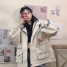 春秋季工装外套年新款女韩版宽松百搭学生原宿风复古潮
