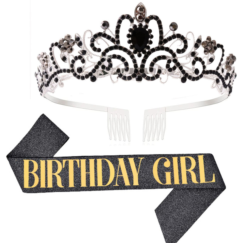 Rosa de la muchacha etiqueta cinturón oro rosa decoración fiesta cumpleaños props Correa hombro corona reina cinta traje regalo