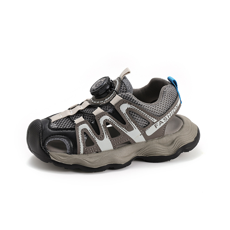 Sandalias para niños Baotou 2026 verano nuevo estilo de moda infantil zapatos casuales de botón giratorio para niños mayores zapatos de botón único image 6