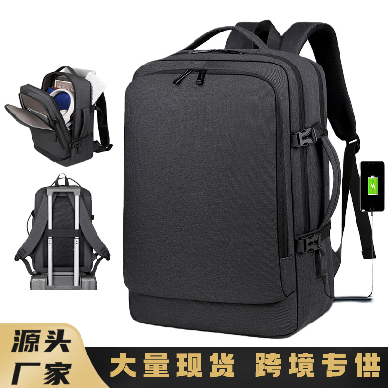 Multifuncional USB carga mochila de negocios funda tirón desgaste viaje bolsa portátil multicapa mochila de viaje