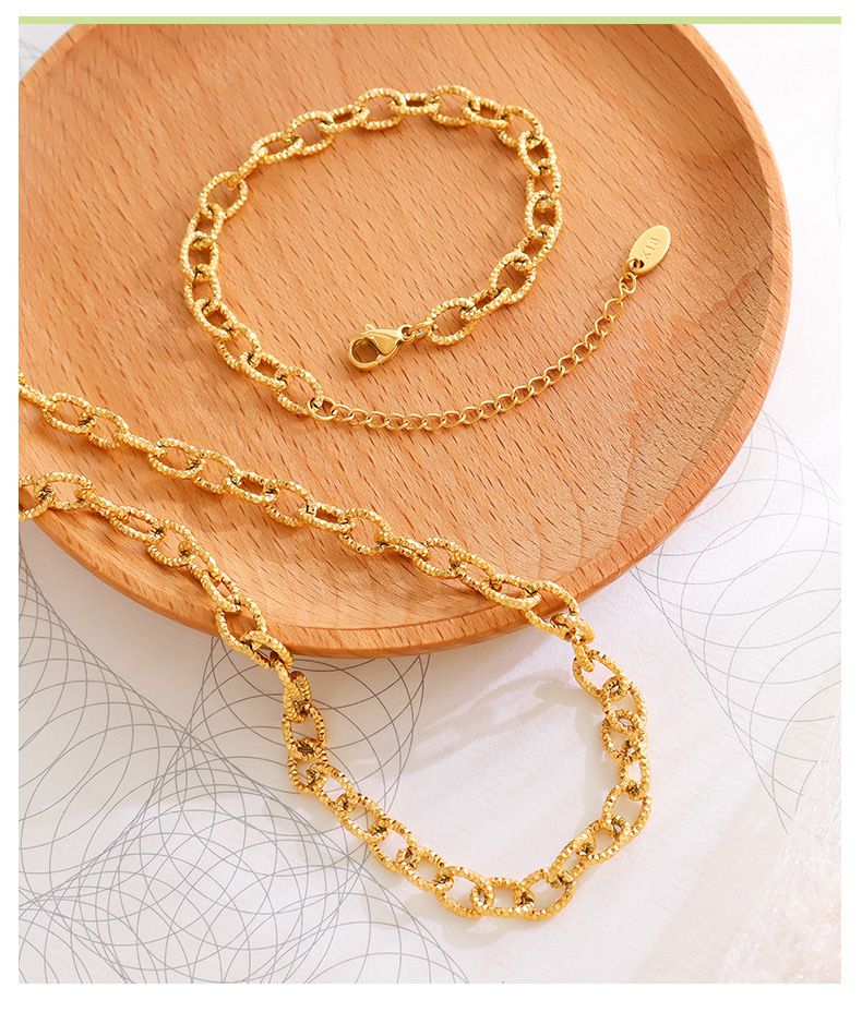 Women'S Gender European And American Thick Chain Necklace Bracelet Titanium Steel
