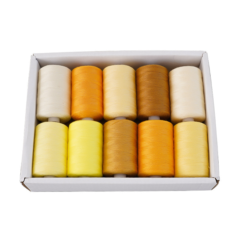 402 línea de costura casera de costura de mano multicolor 10 series de colores 1000 yardas DIY línea de color tonos cálidos y fríos