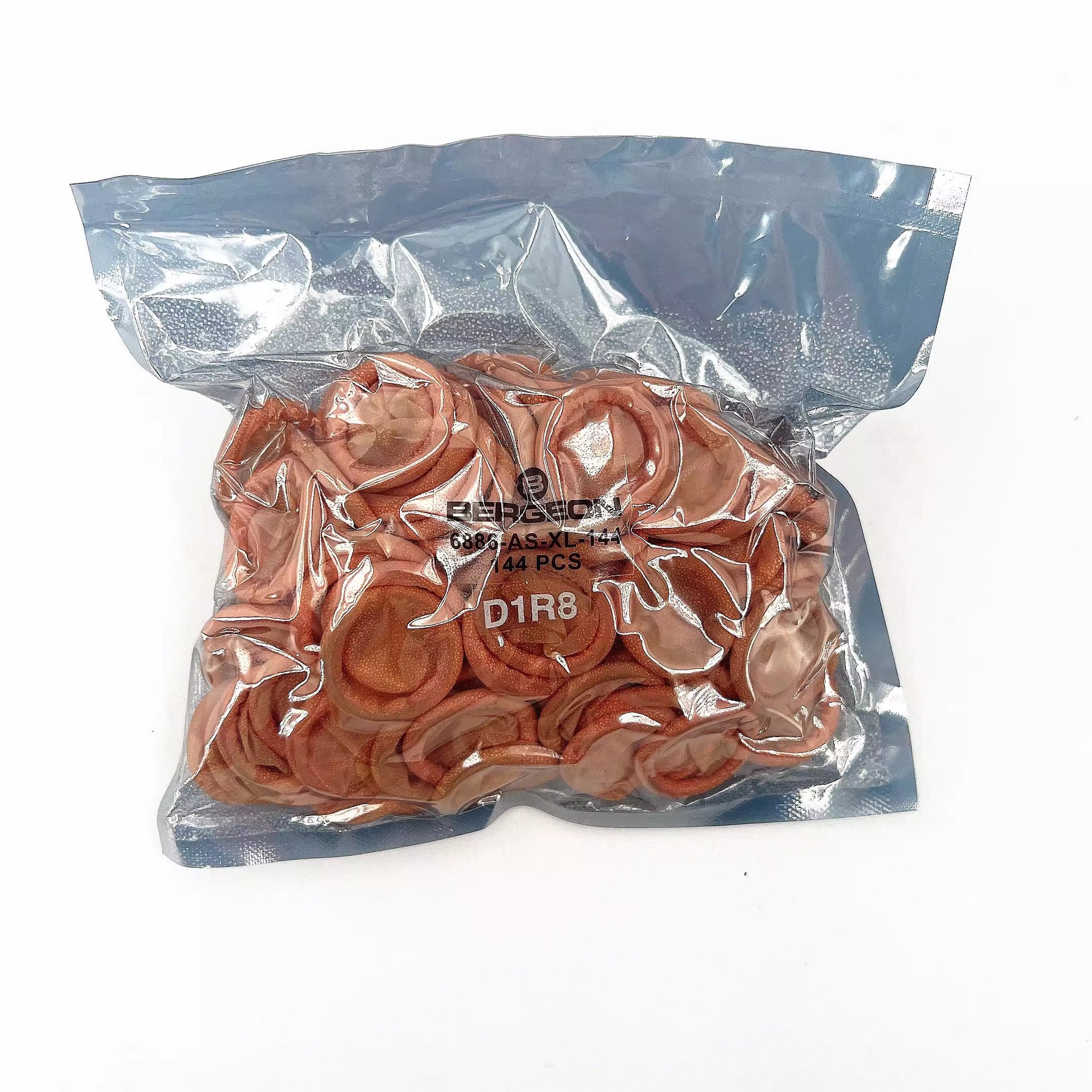 瑞士原装博格BERGEON 6886天然乳胶手指套防静电无粉剂橙色22mm