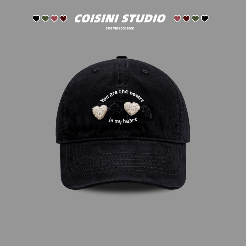 Dulce pequeño sombrero de béisbol de amor fresco primavera y otoño para chicas, sombrero de boca de pato para hombres.