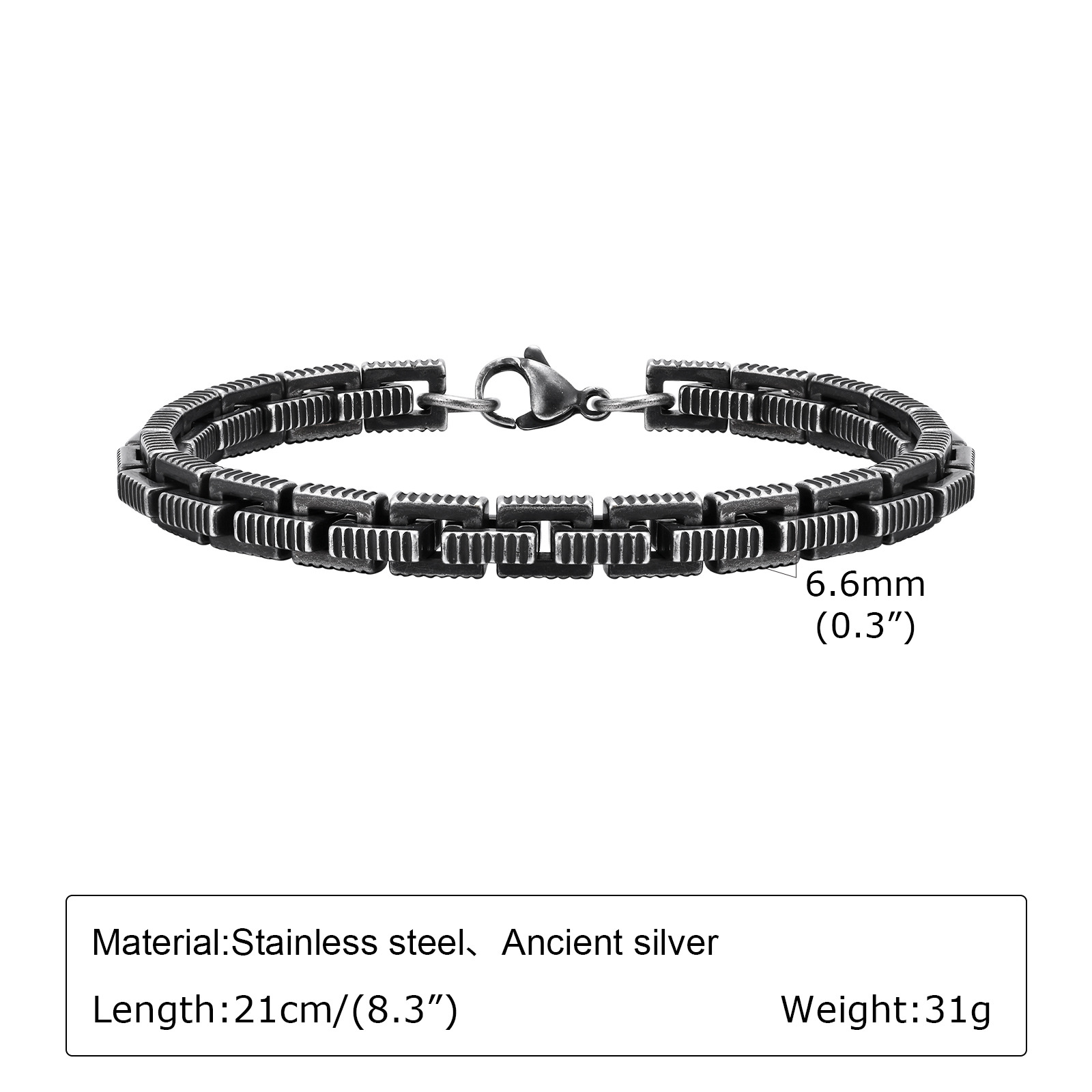 15g Weight Chain Bracelet Classification 304 Stainless Steel Chain Material cable chain Chain Type 1 Piece Quantity Party, Street Occasion 304 Stainless Steel Material Geometric Pattern All Seasons Season Men's Gender Plating Design Simple Style, Classic Style Style Simple Style Classic Style Geometric 304 Stainless Steel Plating Men's Chain Bracelet Men's Chain Bracelets 无