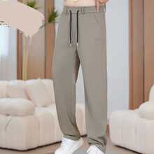 秋季新款休闲裤直筒长裤舒适宽松不起球弹力大码运动潮流百搭男裤