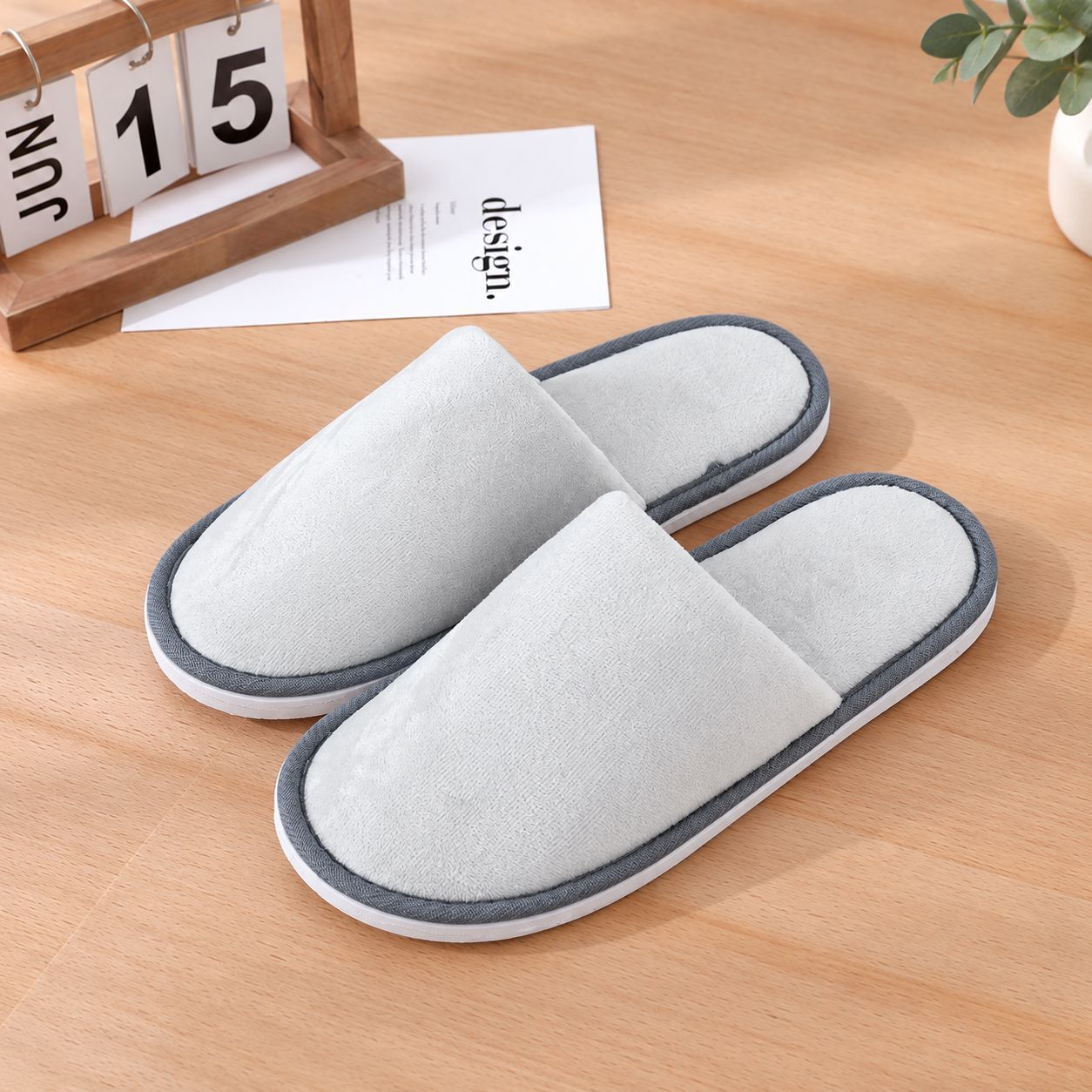 Pantuflas Desechables de Algodón de Vellón de Coral Antideslizantes para Hoteles, Viajes y Hogar image 13