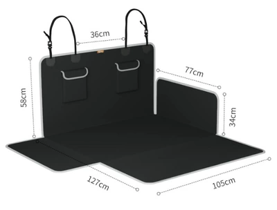 Trunk Mat – Dirt-Proof Car Pet Mat - gray-trim-double-pocket-180-165105cm