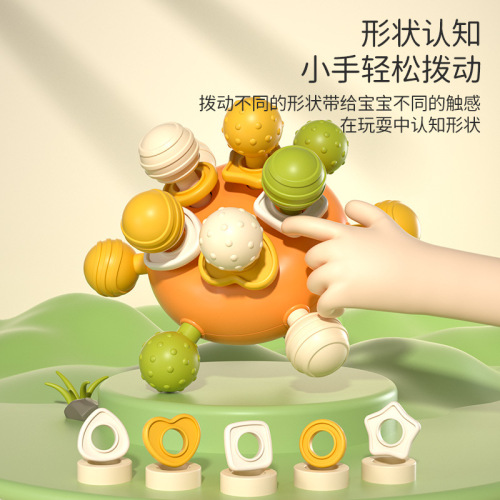 Baby hand grabbing ball Manhattan soft rubber ball baby rattle teether ball touch toy 0-1 years old Children's Day