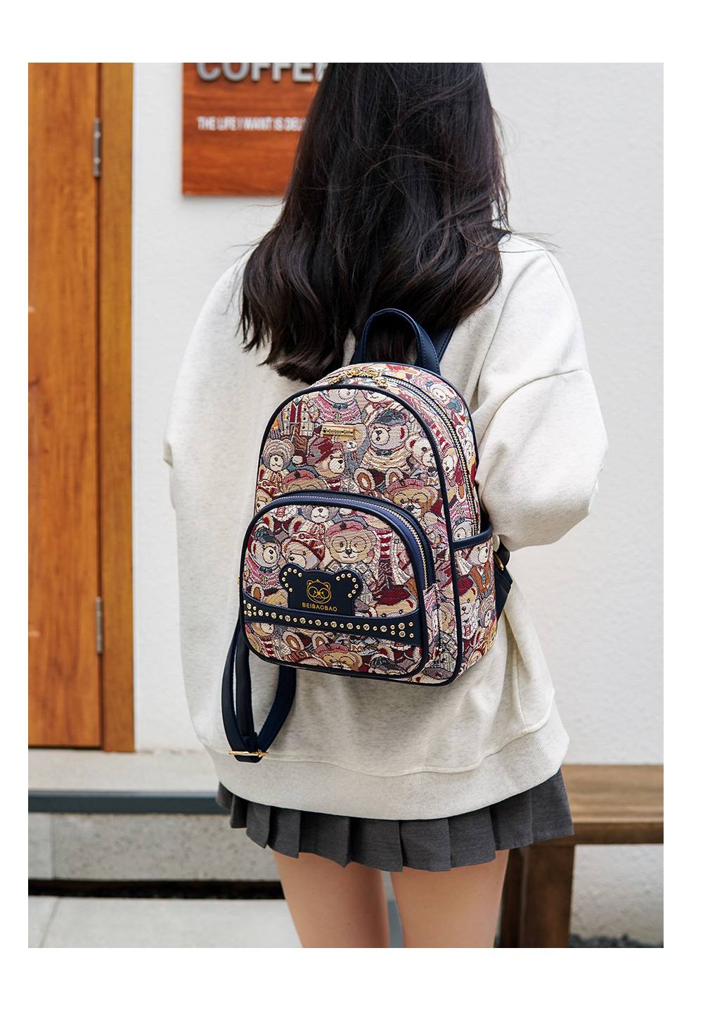backpack women 2024 new fashion women's bag niche canvas bag casual small schoolbag_voghion.com