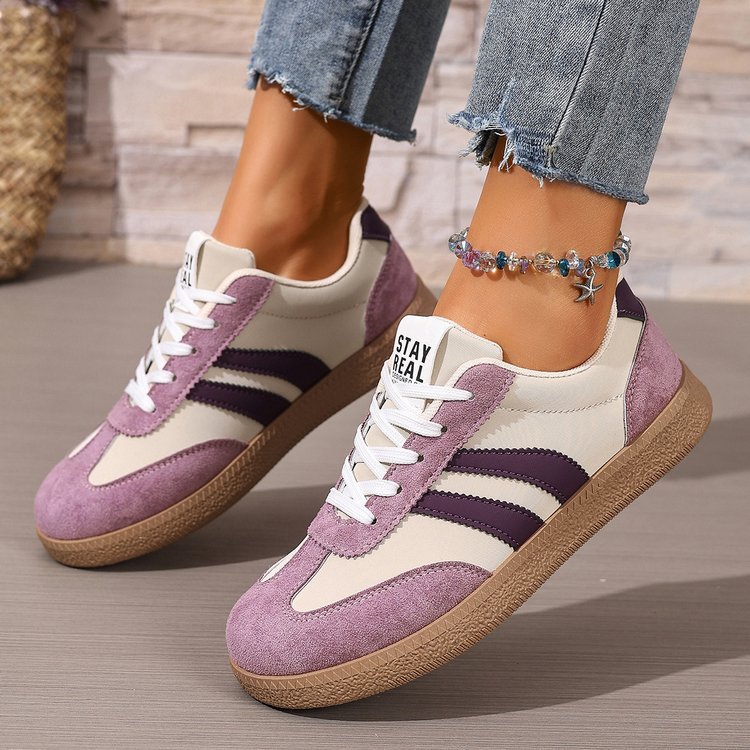 Zapatos de entrenamiento de base plana para mujeres 2025, primavera y otoño, zapatos de skate de comercio exterior de tamaño grande, zapatos casuales de moda, zapatos blancos para mujeres