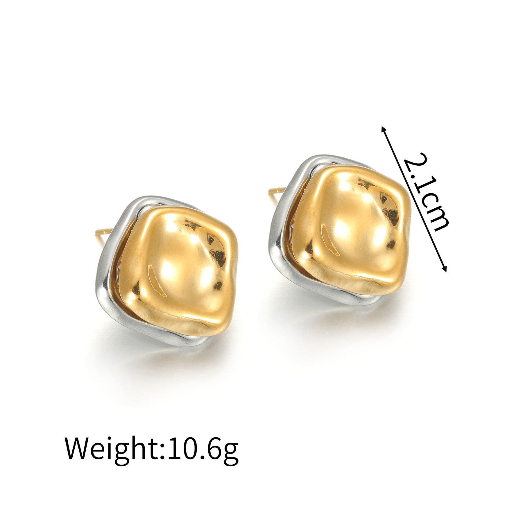 Ear Studs Classification 1 Pair Retro Commute Geometric Heart Shape Flower Plating 304 Stainless Steel Ear Studs