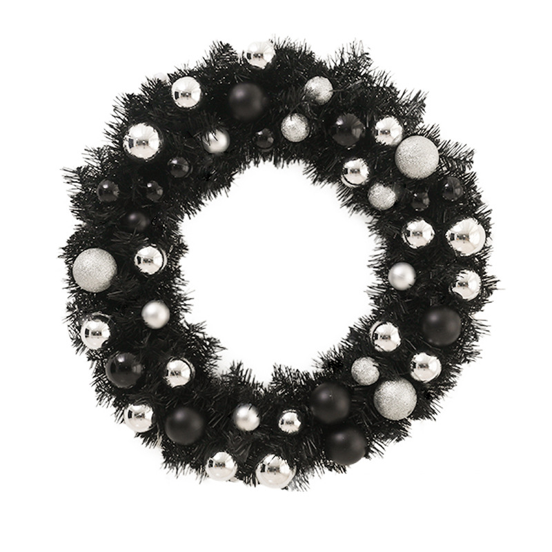 Amazon Best-Selling Christmas Wreath Black Wreath Vine 2.7 Meters Cross-Border Christmas Mall Door Hanging Christmas Decoration 