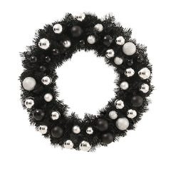 Amazon Best-Selling Christmas Wreath Black Wreath Vine 2.7 Meters Cross-Border Christmas Mall Door Hanging Christmas Decoration 