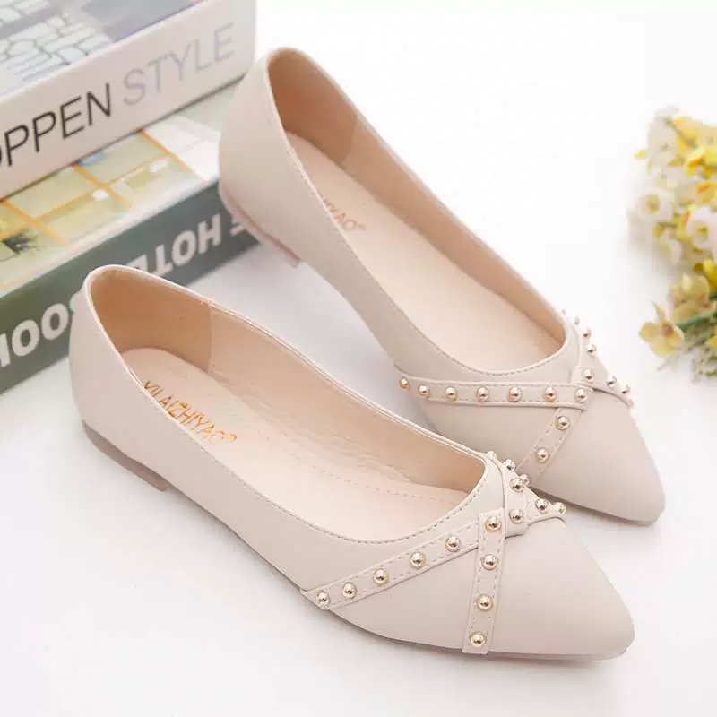 Женские туфли на плоской подошве, новинка 2025 года, весенне-осенние универсальные туфли с острым носком и неглубоким носком, нежные вечерние туфли, туфли для беременных на мягкой подошве