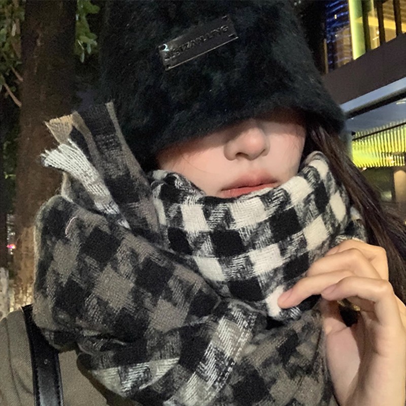 仿羊绒围巾女秋冬季新款加厚保暖围脖显白流苏中长款百搭围巾批发|undefined