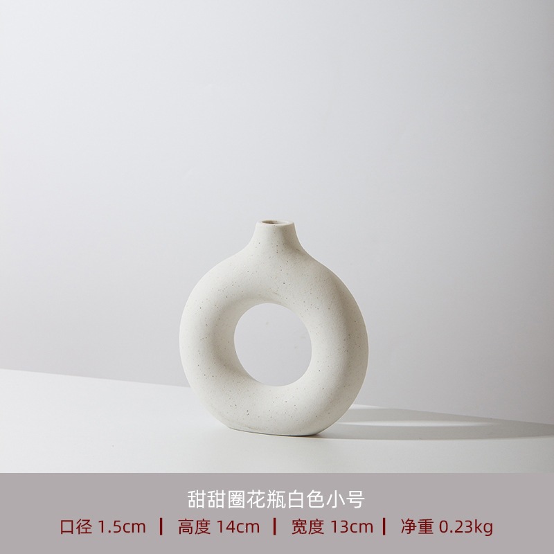 Jarrones Decorativos de Cerámica, Juego de 3 Piezas, Porcelana Blanca, Diseño Geométrico, para Decoración del Hogar