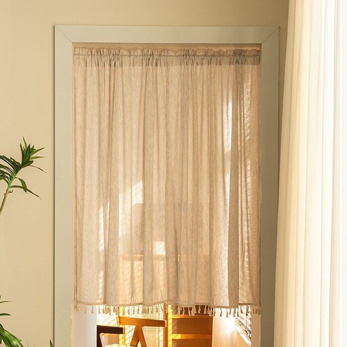 Japanese-Style Door Curtain Partition, Cotton and Linen Solid Color Linen Bedroom Partition Fabric, Kitchen No-Drill Curtain Half Curtain Japanese-Style Door Curtain Partition, Cotton and Linen Solid Color Linen Bedroom Partition Fabric, Kitchen No-Drill Curtain Half Curtain