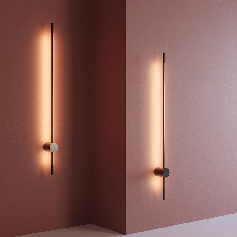 modern minimalistic black Japanese LED sconce for hotel for bed