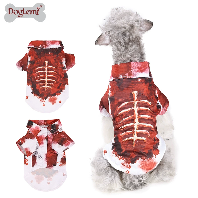 Домашние животные, окрашенные в кровь, превращаются в трансграничную одежду для домашних животных на Хэллоуин Рождественский индивидуальный костюм для домашних животных