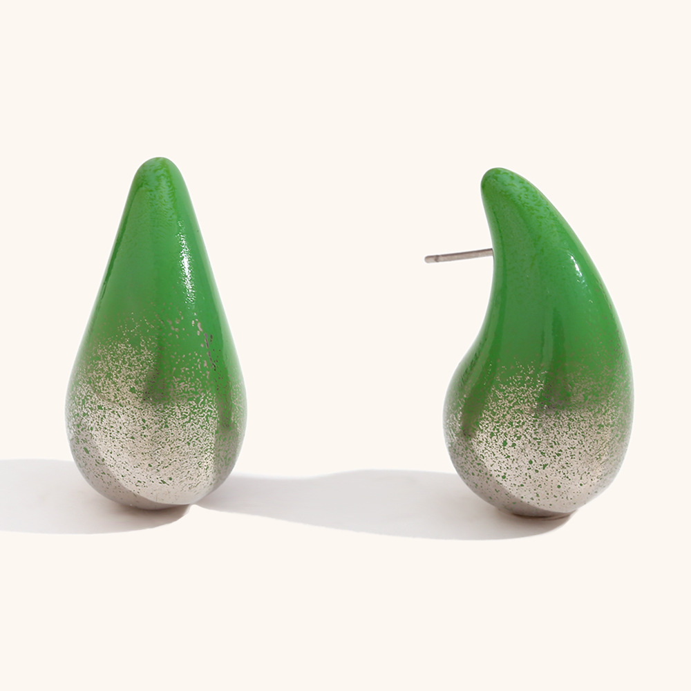14g Weight Stainless Steel Ear Needle Material Ear Studs Classification 1 Pair Quantity Holiday, Daily Occasion Stainless Steel Material Water Droplets Pattern Women's Gender Plating Design Simple Style Style 1 Pair Simple Style Water Droplets Plating Stainless Steel Ear Studs 7