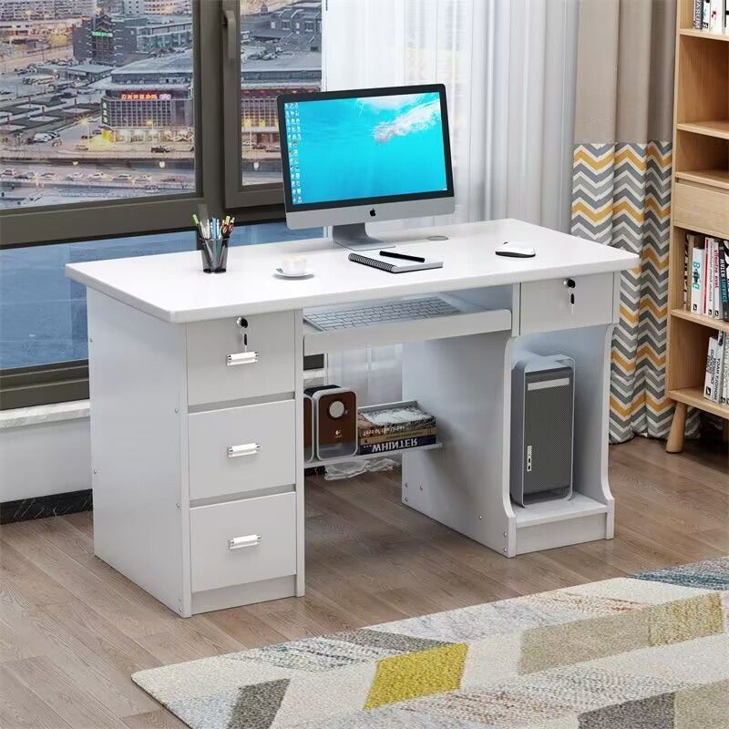 컴퓨터 책상 ⧸ 화이트 [길이 140 폭 70 높이 75cm]