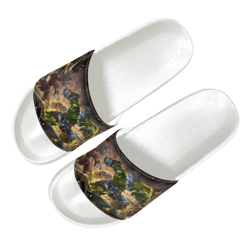 Flip-flops Black and White Bottom EVA Sandals Fashionable Outer Wear HULD Hulk Marvel Superhero Print