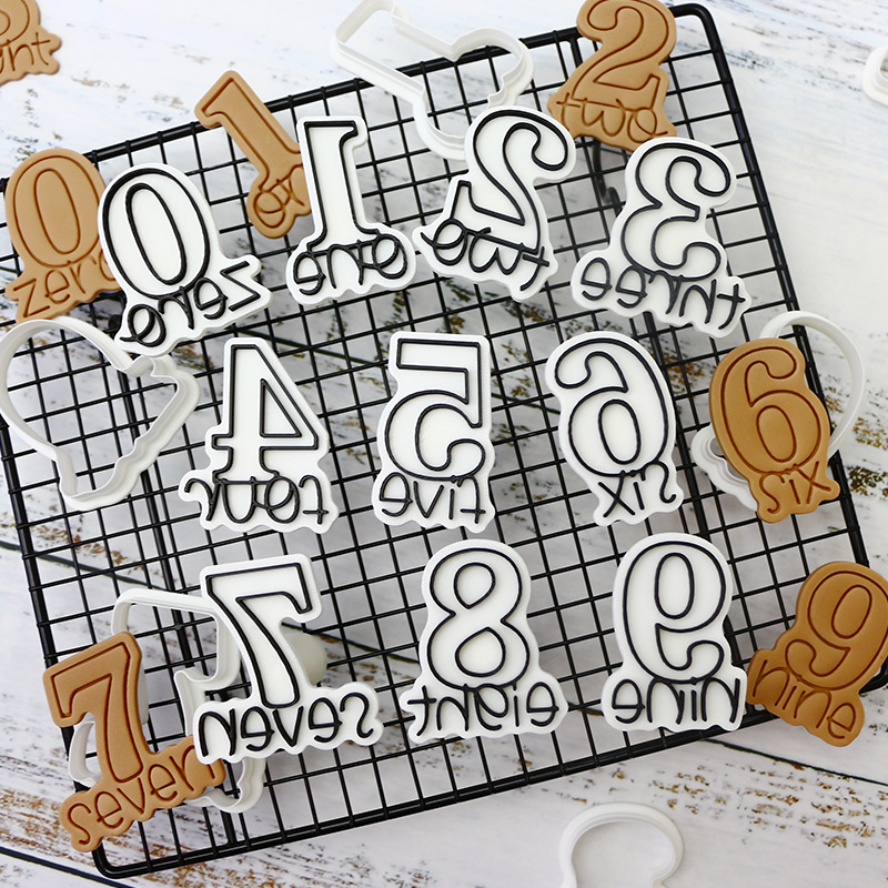 Nuevo molde de galletas digitales fiesta horneado DIY molde de flip 3D estereoscópico prensado molde de corte de galletas heladas