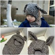 25秋冬新款进口高端美丽奴羊毛拉绒面料Hutt小鹿斑点羊毛拉绒帽