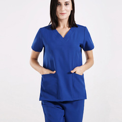 Cross-border shipping elastic quick-drying surgical gown summer thin doctor work clothes V-neck nurse uniform split suit