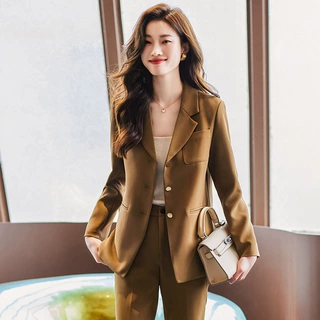 高端品牌休闲小个子西装外套女2023春秋新款小西服职业西装宽松