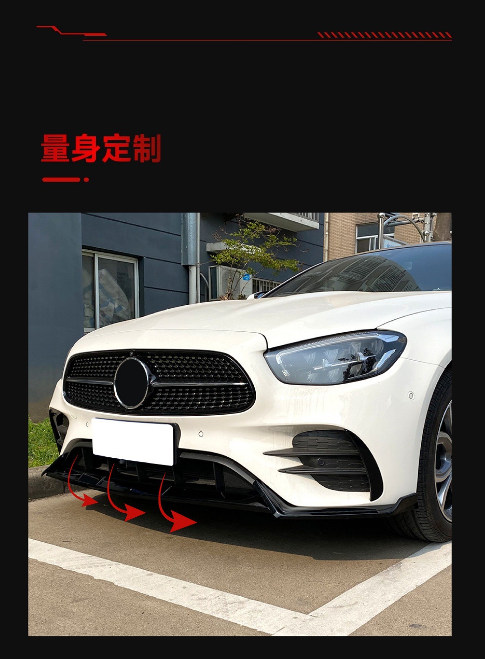 Suitable for 2021+ Mercedes-Benz E-Class W213 E260 E300 Amg Front Shovel Front Lip Front Corner Front Surround Modification Parts