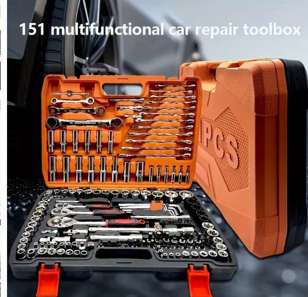 216-Piece Ratchet Wrench Repair Tool Box Car Mechanical Repair Multi-Functional Socket Large Flying Wrench Set
