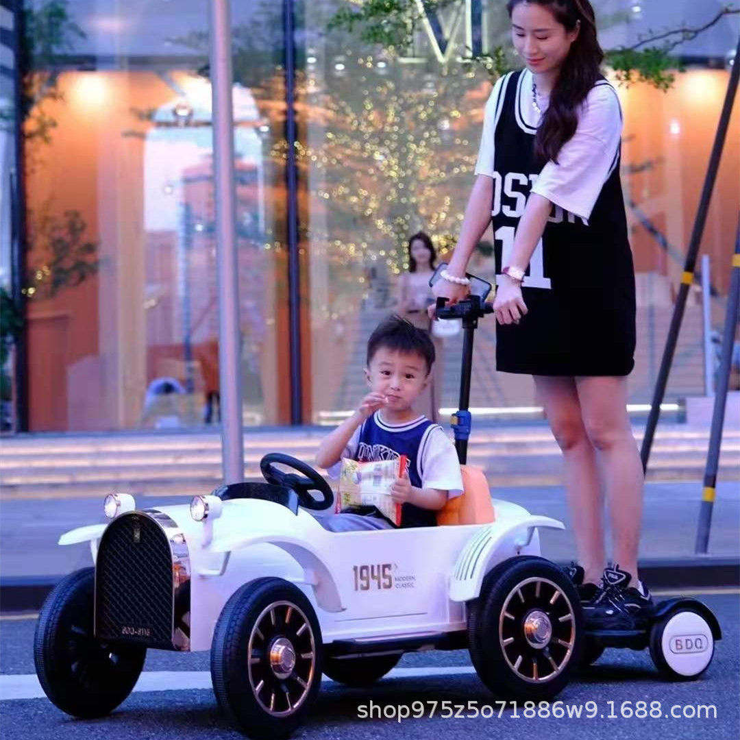 Bedoqi coche eléctrico para niños de cuatro ruedas doble asiento adulto interacción padre-hijo coche de juguete de control remoto para niños y niñas