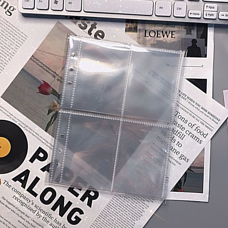 the republic of korea ins Transparent 6 Hole A5 Loose-leaf Replacing core 3 Polaroid photo Star card Storage Card Page